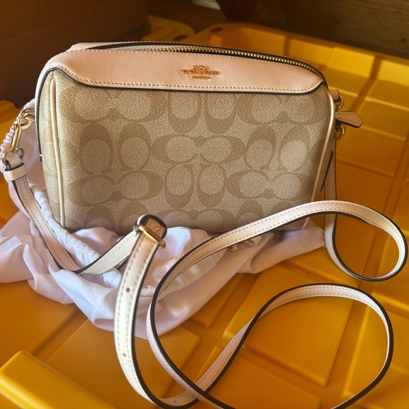 Coach Handbags - Coach Beige and White Crossbody Bag